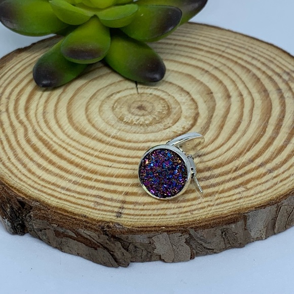 Sugar Druzy Multi Color Stainless Steel Earring Set - Picture 16 of 16